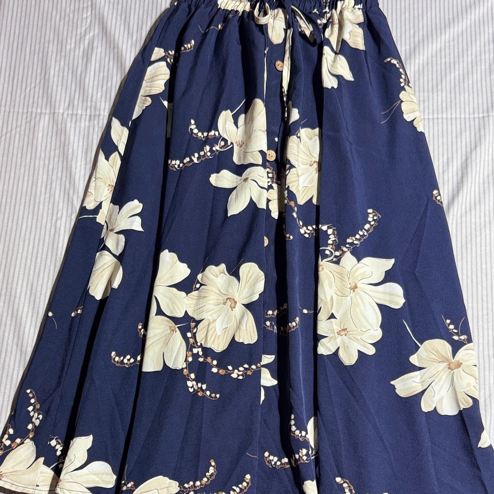 SHEIN Navy Floral A-Line Skirt